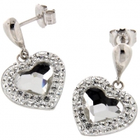 Orecchini in argento 925/00 con pietra Swarovski taglio cuore crystal con pietre cristal su resina. Euro 84,00